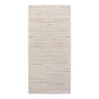 MALAG - Tapis de couloir Laine et Coton Touffeté à la Main 80x180 cm Beige