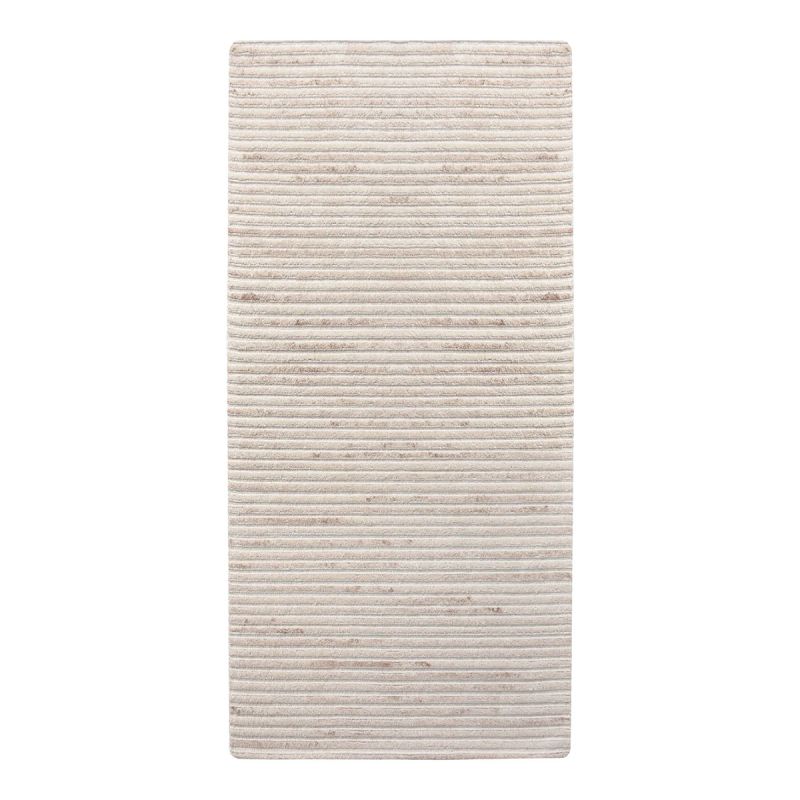 MALAG - Tapis de couloir Laine et Coton Touffeté à la Main 80x180 cm Beige