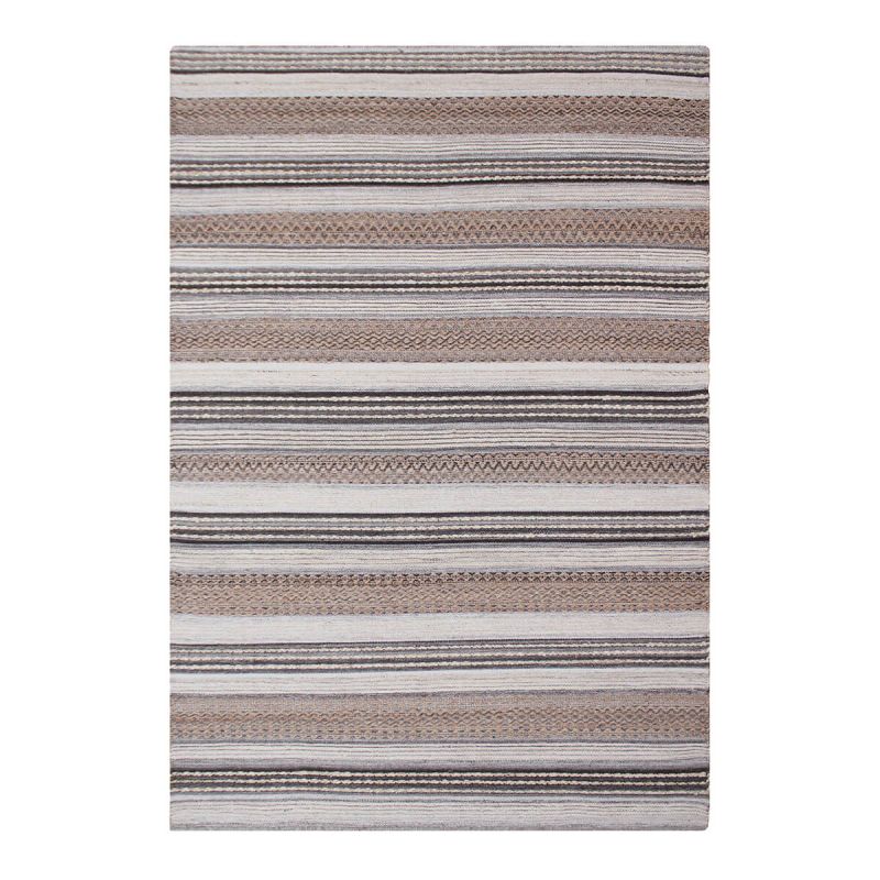 GUISPO - Tapis Jute et Laine Tissé à la Main 160x230 cm Beige et Marron