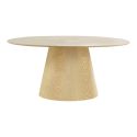 CARACAS - Table Ovale 160cm Pied Central MDF Placage Frêne