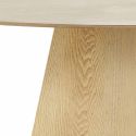 CARACAS - Table Ovale 160cm Pied Central MDF Placage Frêne