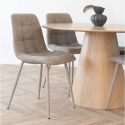 CARACAS - Table Ronde 120cm Pied Central MDF Placage Frêne