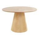 CARACAS - Table Ronde 120cm Pied Central MDF Placage Frêne