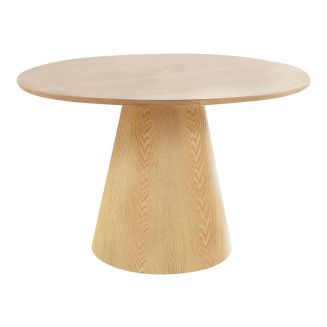 CARACAS - Table Ronde 120cm Pied Central MDF Placage Frêne