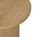 ANKARA - Table d'appoint Ronde Pied Central Relief MDF Effet bois naturel