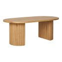 ANKARA - Table basse Ovale Pieds Relief MDF Effet bois naturel