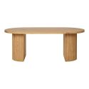 ANKARA - Table basse Ovale Pieds Relief MDF Effet bois naturel