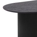 ANKARA - Table repas Ovale Pieds Relief MDF Effet bois foncé