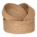 AMELINE - Lot de 3 Panières Rondes en Fibre Naturelle