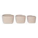 ULYSSE - Lot de 3 Paniers en Coton Beige