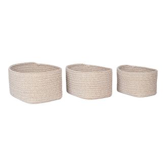 ULYSSE - Lot de 3 Paniers en Coton Beige