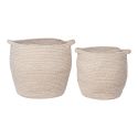 ALYSÉE - Lot de 2 Paniers en Coton Beige avec Anse