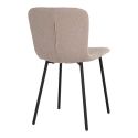 LASLO - Lot de 2 Chaises Tissu Bouclé Beige Pieds Métal Noir