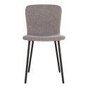 LASLO - Lot de 2 Chaises Tissu Gris Pieds Métal Noir