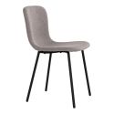 LASLO - Lot de 2 Chaises Tissu Gris Pieds Métal Noir