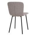 LASLO - Lot de 2 Chaises Tissu Gris Pieds Métal Noir