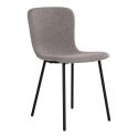 LASLO - Lot de 2 Chaises Tissu Gris Pieds Métal Noir