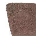 LASLO - Lot de 2 Chaises Tissu Bouclé Marron Pieds Métal Noir