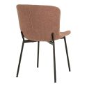 LESLI - Lot de 2 Chaises Tissu Bouclé Cuivre Pieds Métal Noir