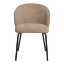 DALIDA -Lot de 2 Chaises Incurvées Tissu Bouclé Beige Pieds Métal Noir