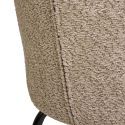 DALIDA -Lot de 2 Chaises Incurvées Tissu Bouclé Beige Pieds Métal Noir