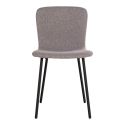 LASLO - Lot de 4 Chaises Tissu Bouclé Gris Pieds Métal Noir