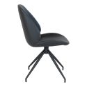 GAYA - Lot de 6 Chaises Incurvées Pivotantes Simili Noir