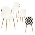 WAP - Lot de 4 Chaises Blanches et Noires Pieds Effet Bois