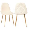 WAP - Lot de 2 Chaises Blanches à Motifs Pieds Effet Bois