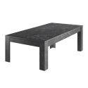 PIRALIA - Table Basse Rectangulaire Aspect Marbre Gris Anthracite