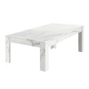 PIRALIA - Table Basse Rectangulaire Aspect Marbre Blanc