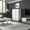 PIRALIA - Ensemble Salon complet Aspect Marbre Blanc