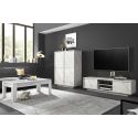 PIRALIA - Ensemble Salon complet Aspect Marbre Blanc