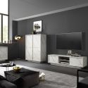 PIRALIA - Ensemble Salon Aspect Marbre Blanc