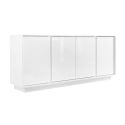 LYSIANE - Buffet 4 Portes Finition Blanc Laqué Brillant Weiss