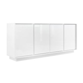 LYSIANE - Buffet 4 Portes Finition Blanc Laqué Brillant Weiss