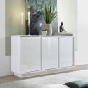 LYSIANE - Buffet 3 Portes Finition Blanc Laqué Brillant Weiss