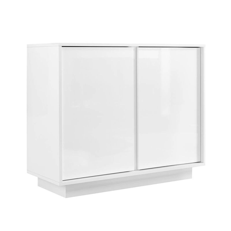 LYSIANE - Buffet 2 Portes Finition Blanc Laqué Brillant Weiss