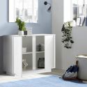 LYSIANE - Buffet 2 Portes Finition Blanc Laqué Brillant Weiss