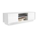 LYSIANE - Meuble TV 2 Portes Finition Blanc Laqué Brillant Weiss