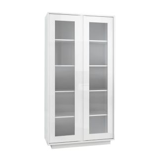 LYSIANE - Vitrine 2 Portes Finition Blanc Laqué Brillant Weiss