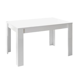 WEISS - Table Repas Extensible Blanc Laqué Brillant