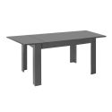 CARBONE - Table Repas Extensible Finition Gris Carbone Laqué