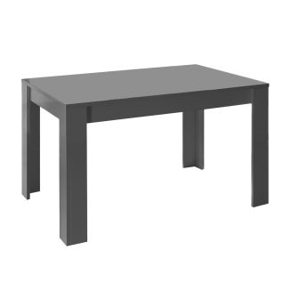 CARBONE - Table Repas Extensible Finition Gris Carbone Laqué