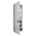 REBECCA - Vitrine 1 Porte Finition Blanc Laqué Relief Weiss Damiers et Leds