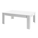 REBECCA - Ensemble Salon complet Meuble TV 121 cm Blanc Laqué Weiss Relief Damiers