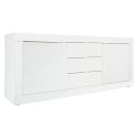 OTELLO - Buffet 2 Portes 3 Tiroirs Finition Blanc Laqué Weiss