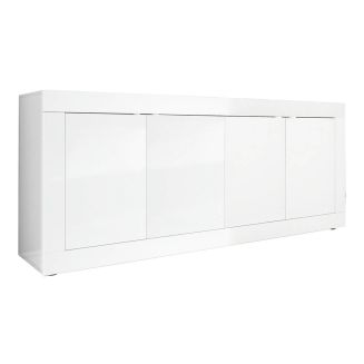 OTELLO - Buffet 4 Portes Finition Blanc Laqué Weiss