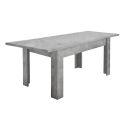 CIMENTO - Table Repas Extensible Plateau et Pieds Aspect Cimento