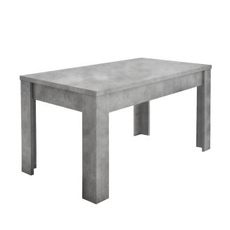 CIMENTO - Table Repas 180cm Plateau et Pieds Aspect Cimento